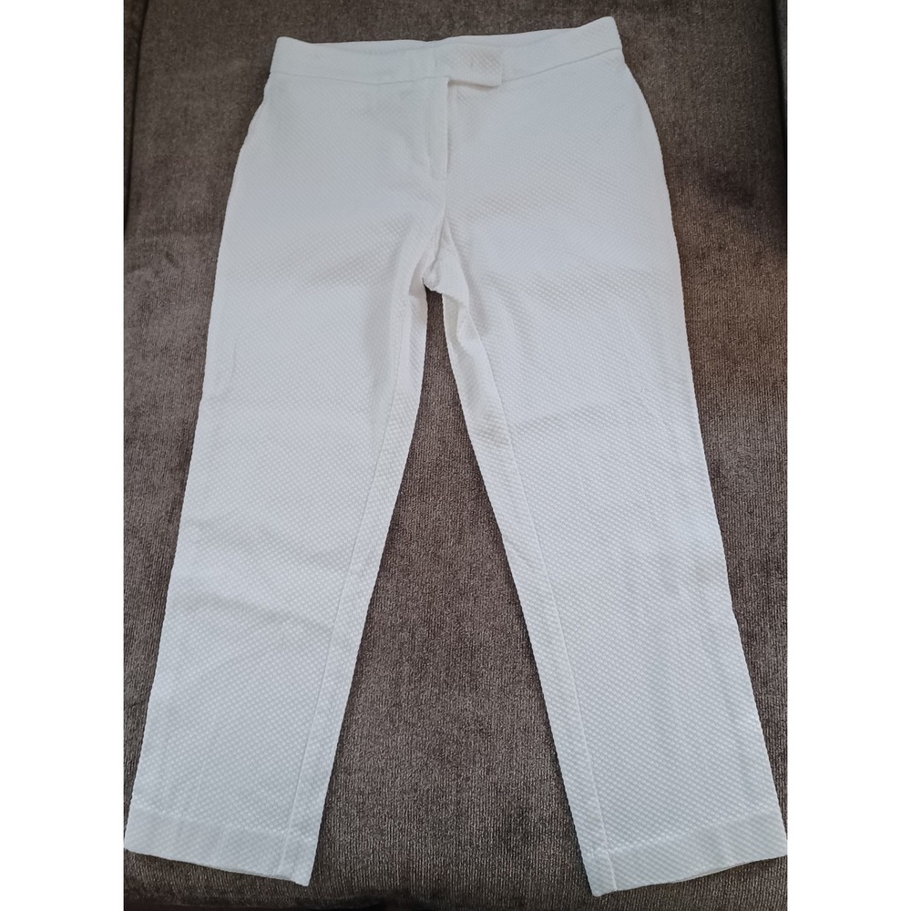 Anne Klein White‎ Beautiful Textured Women's Pants Sz 6 NWOT
